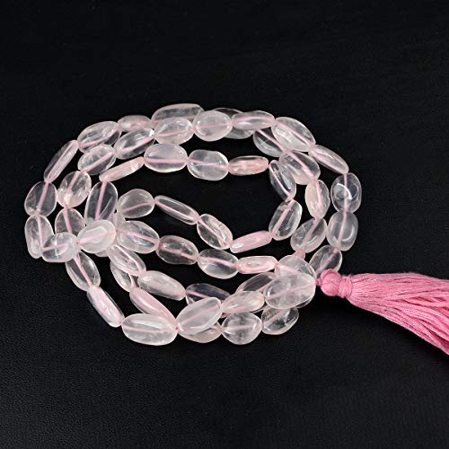 Image of Natural Oval Crystal Beads Mala Necklace Collection for Men & Women, Reiki Energized Gemstone Jewellery for Meditation, Mindful Living, Spiritual Decor & Everyday Fashion Styling