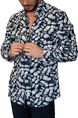 Chemise fantaisie papillon Illogico en viscose pour vos soirées d'été et sorties chic