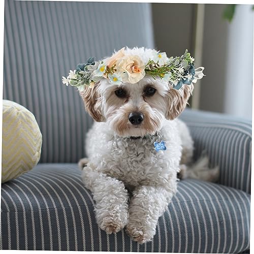 Yardwe Verstellbares Blumen-Hundehalsband Hochzeit Künstlicher Blumenkranz Für Hunde Und Katzen Leichtes Haustierhalsband Für Hochzeitsfeiern Fotos Und Partys