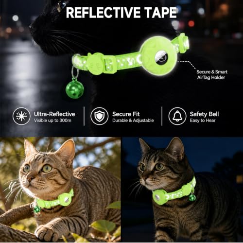 Rastreador de gatos y perros sin suscripción para paseos seguros con collar reflectante 6