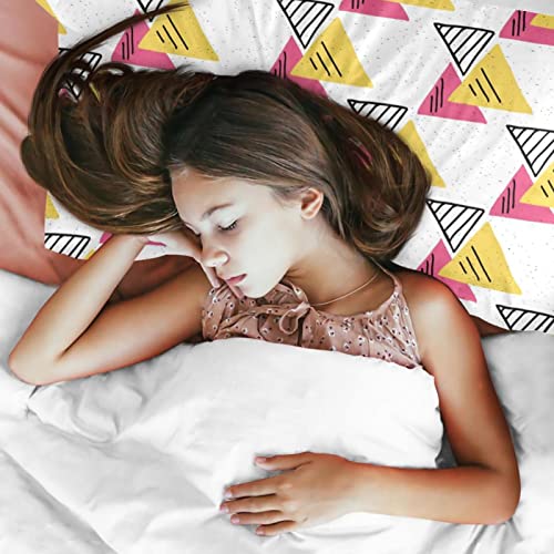 Parure de lit douce anti-plis avec housse de couette triangles géométriques - 4