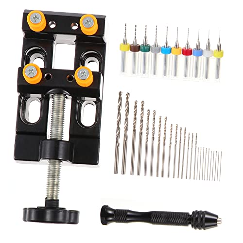 HEMOTON 37-piece Hand Drill Set Jewelry Craft Punch Tool Kit Mini Drill Bit for Woodworking