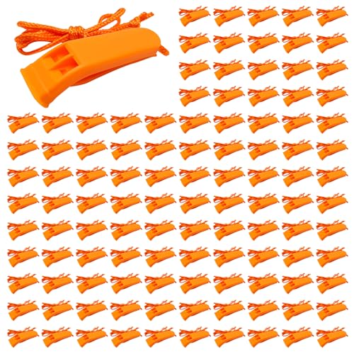 Garfunkel 120 Pcs Emergency Whistles with Lanyards