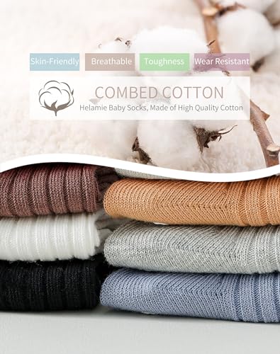 Baby Knee High Socks Non Slip Toddlers Boys Girls Cotton Long Socks for Newborn Tube Crew Socks Kids Stocking 6 Pack4