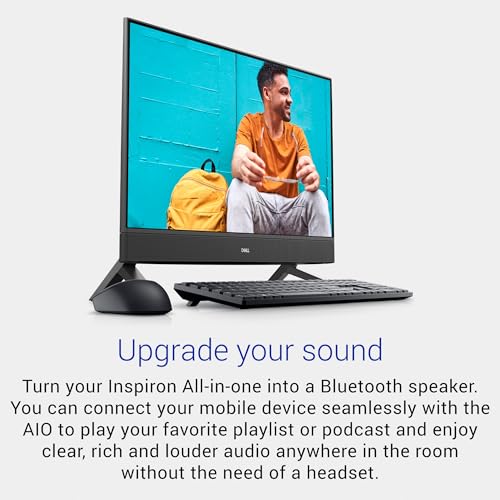 Image of Dell Inspiron 5415 All In One Desktop - 23.8-inch FHD (1920x1080) Touchscreen Display, AMD Ryzen 5-7530U Processor, 16GB DDR4 RAM, 1TB SSD, AMD Radeon Graphics, Windows 11 Home, Onsite Service - Black