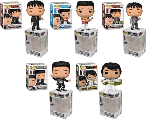 Funko Pop Elvis Presley + Protector : Pop ! Rocks Figurine en vinyle (coffret cadeau livré avec boîte de protection ToyBop Coffret de protection de la marque ToyBop) (Elvis Presley Lot de 5) - Les Beatles, Paul McCartney, John Lennon, RIngo Starr, George Harrison Funko Pop Elvis Presley + Protector : Pop ! Rocks Figurine en vinyle (coffret cadeau livré avec boîte de protection ToyBop Coffret de protection de la marque ToyBop) (Elvis Presley Lot de 5)