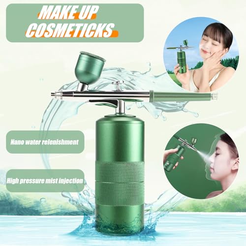 Dual Action Airbrush with Compressor, 40PSI Portable Cordless Airbrush Gun Set, Auto-Stop Handheld Air Brush Comes 3 Gears Air Pressures for Nails Art, Painting, Cake, Makeup, Model, Coloring