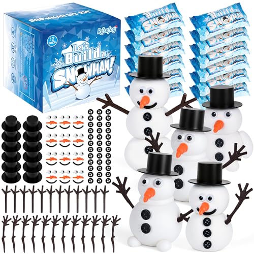 12 Pack Build a Snowman Indoor Decor kit with clay and accessories