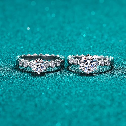 14K Gold 0.5/1 Carat Diamond Engagement Rings for Women | Excellent Cut D-color VVS2 Clarity | Classic Honeycomb Design |Wedding Ring for Women3