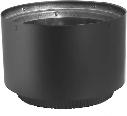 DuraVent DVL 6DVL-AD - Adaptador de conexión superior de estufa de leña de doble pared de acero inoxidable de 6 pulgadas, color negro