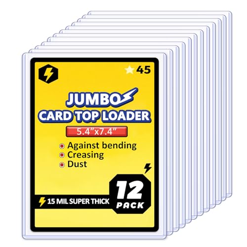 Jumbo Card Hard Sleeves Top Loader for 5.4x7.4 Jumbo Card -12 Pack