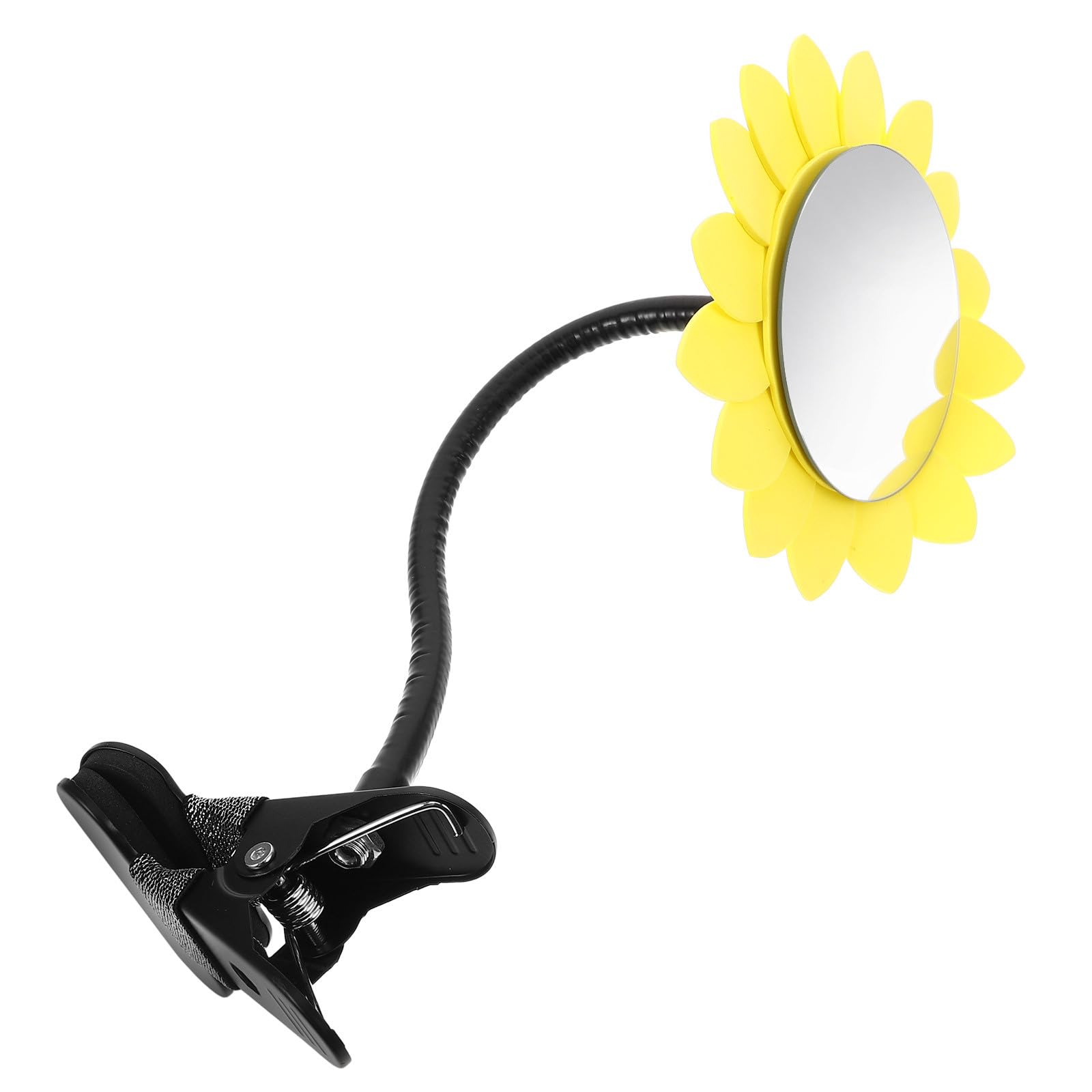 Miroir d'ordinateur portable en fer jaune à pince pour bureau - 8