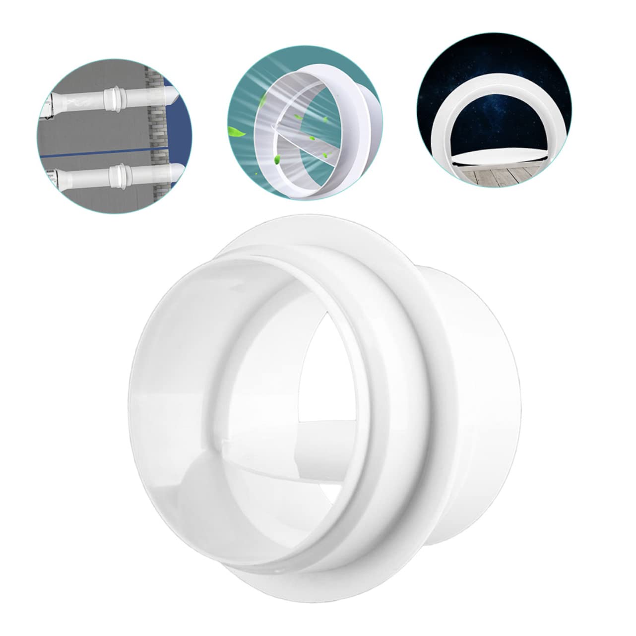 Veemoon 5stücke Duct Connector Mit Rückschlagventil Luftventil Für Einseitigen Installieren Demontieren Geeignet Für Heizungs Und Klimaanlagenventilation