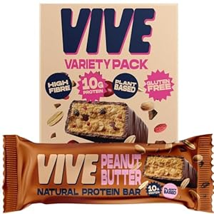 Vive Natural Vegan High Protein Bar – High Protein, 100% Natural (Variety Pack, x5)