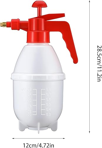 Miniatura 2 de Pulverizador manual de jardín de 27 onzas, pulverizador manual de jardín con boquilla de latón de seguridad ajustable, botella de agua a presión de