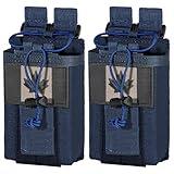IronSeals 2 Pack Tactical Molle Adjustable Interphone Storage Bag Outdoor Sports Radio Pouch for Two Ways Walkie-Talkie