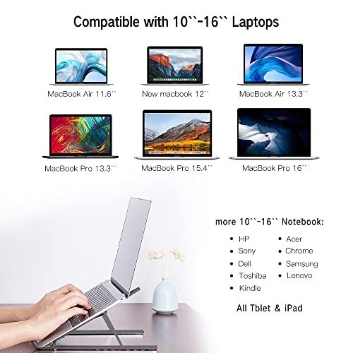 Yvnicll-Laptop-Stand-for-DeskAluminum-Laptop-Computer-Stand-Foldable-Adjustable-Portable-Desktop-Holder-Compatible-with-MacBook-Air-Pro-Dell-XPS-HP-Lenovo-More-10-156-LaptopsGray