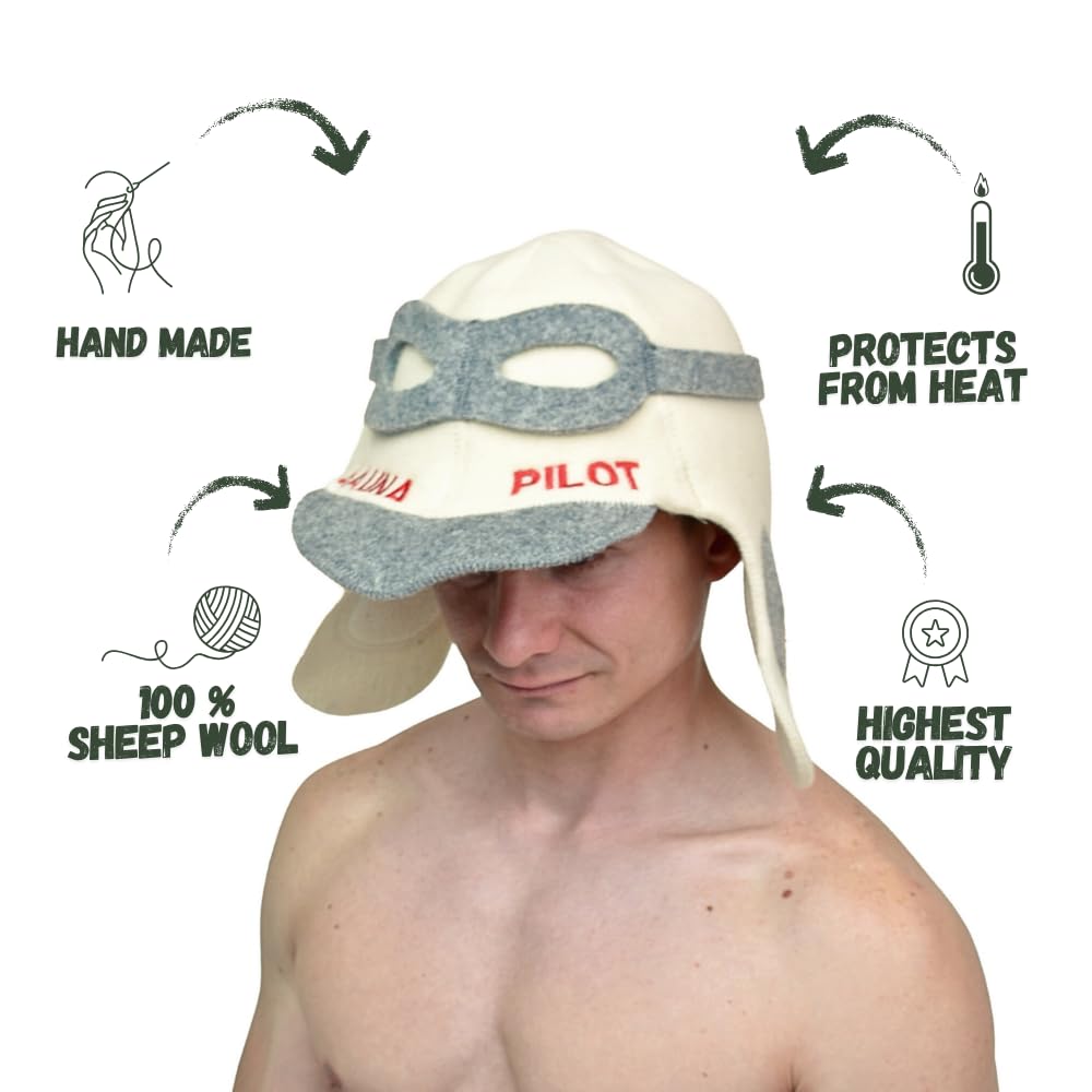 Inclusief Sauna Gids LoWell® Saunahoed Van Vilt Voor Dames En Heren Met Saunagids, Ideaal Saunaaccessoire Voor Een Unieke Wellness-ervaring, Saunamuts (bloem Natuurlijke Katoenvilt Hoed Sauna Bescherming