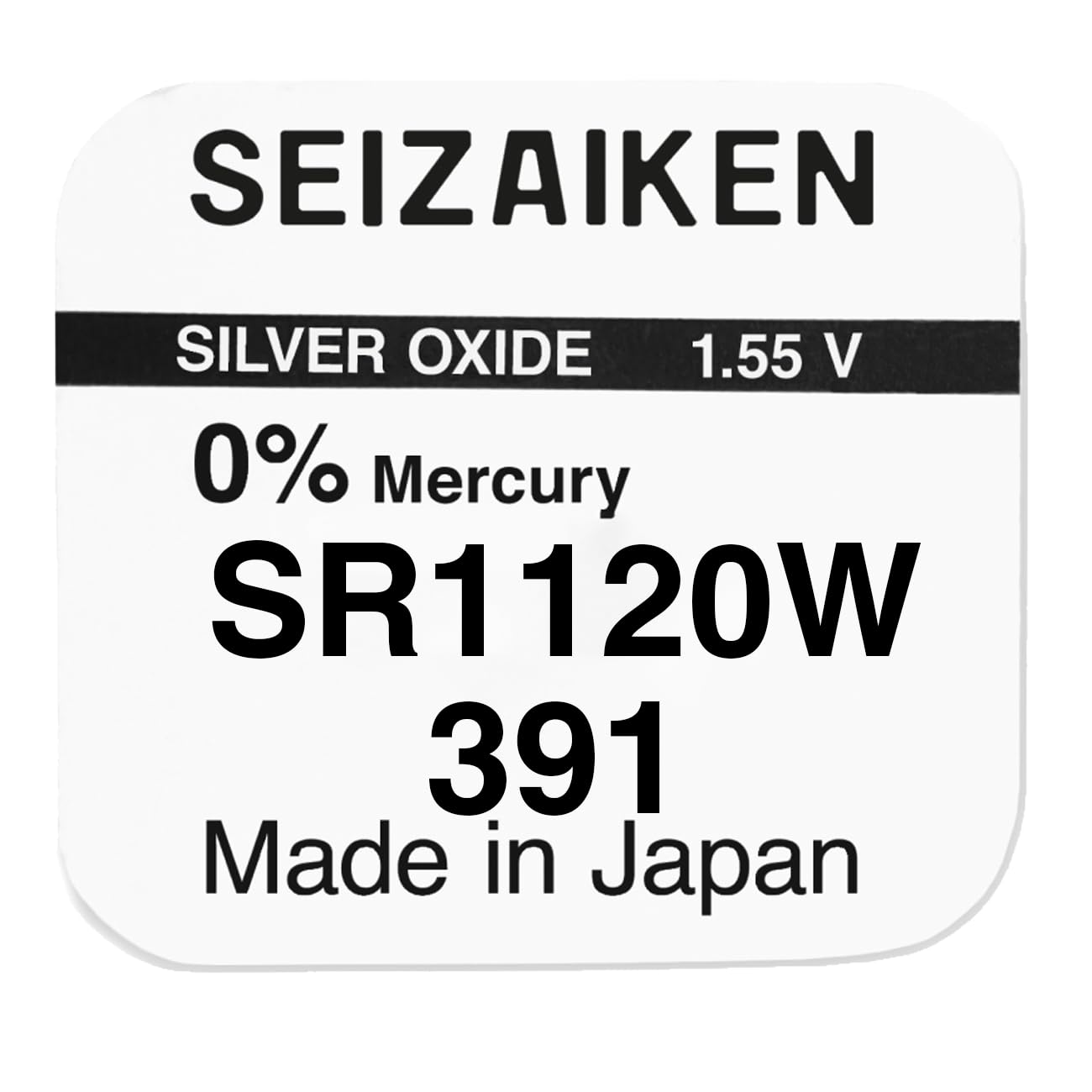 391 SR1120W Uhrenbatterie - 20 Stück – Silberoxid 1,55V Knopfzelle – Seiko Original – kompatibel mit SR1120 391 SR1120W- für Armbanduhren & kleine Elektronik
