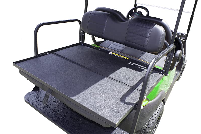 Club Clean Fold-Down Golf Cart Rear Seat Mat – EPDM Rubber, UV Resistant, Black – Fits Club Car, EZGO, Yamaha Flip Seats & Cargo Areas – Mat for Rear Fold Seat/Cargo Platform