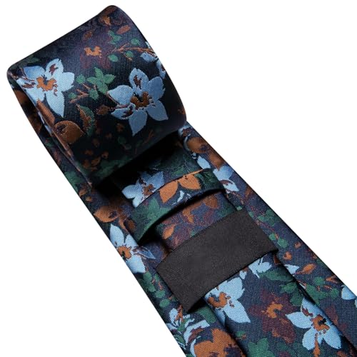 Image of Dubulle Mens Tie Set Solid Paisley Silk Striped Necktie for Men with Cufflinks Tie and Pocket Square