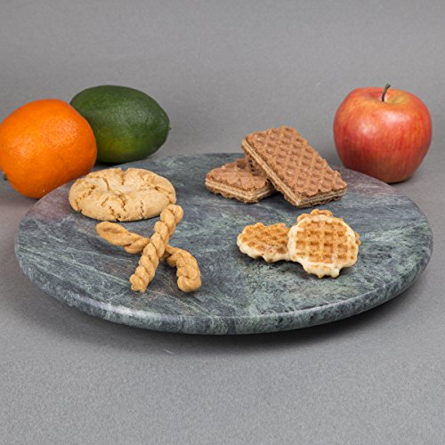 Creative Home Natural Green Marble Stone 12" Round Cheese Board Cake Dessert Serving Platter #TOP4