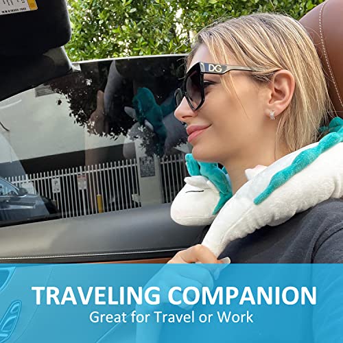 Youdirect Anime Cute White Dragon Neck Pillow U-Shaped Travel Pillow- Doll Plush Toy Haku Dragon Neck Pillow, Soft Plush Dragon Stuffed Doll #TOP2