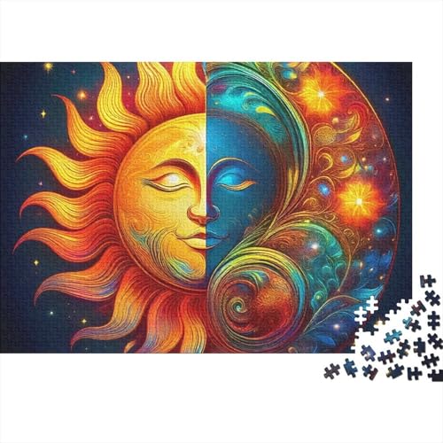 Rompecabezas de Sol y Luna de 1000 piezas para adultos, diseño decorativo de 38x26cm