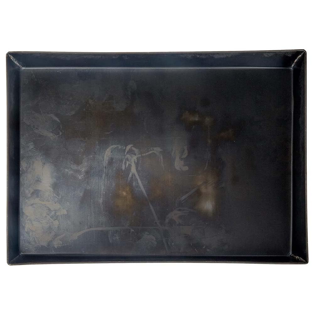 Set 2 Teglie Professionali in Ferro Blu rettangolari cm 40X30 H3 Cottura pizza croccante Lamiera Alta Qualità Made in Italy Alta Conducibilità per Forno Domestico Professionale ristoranti pasticcerie
