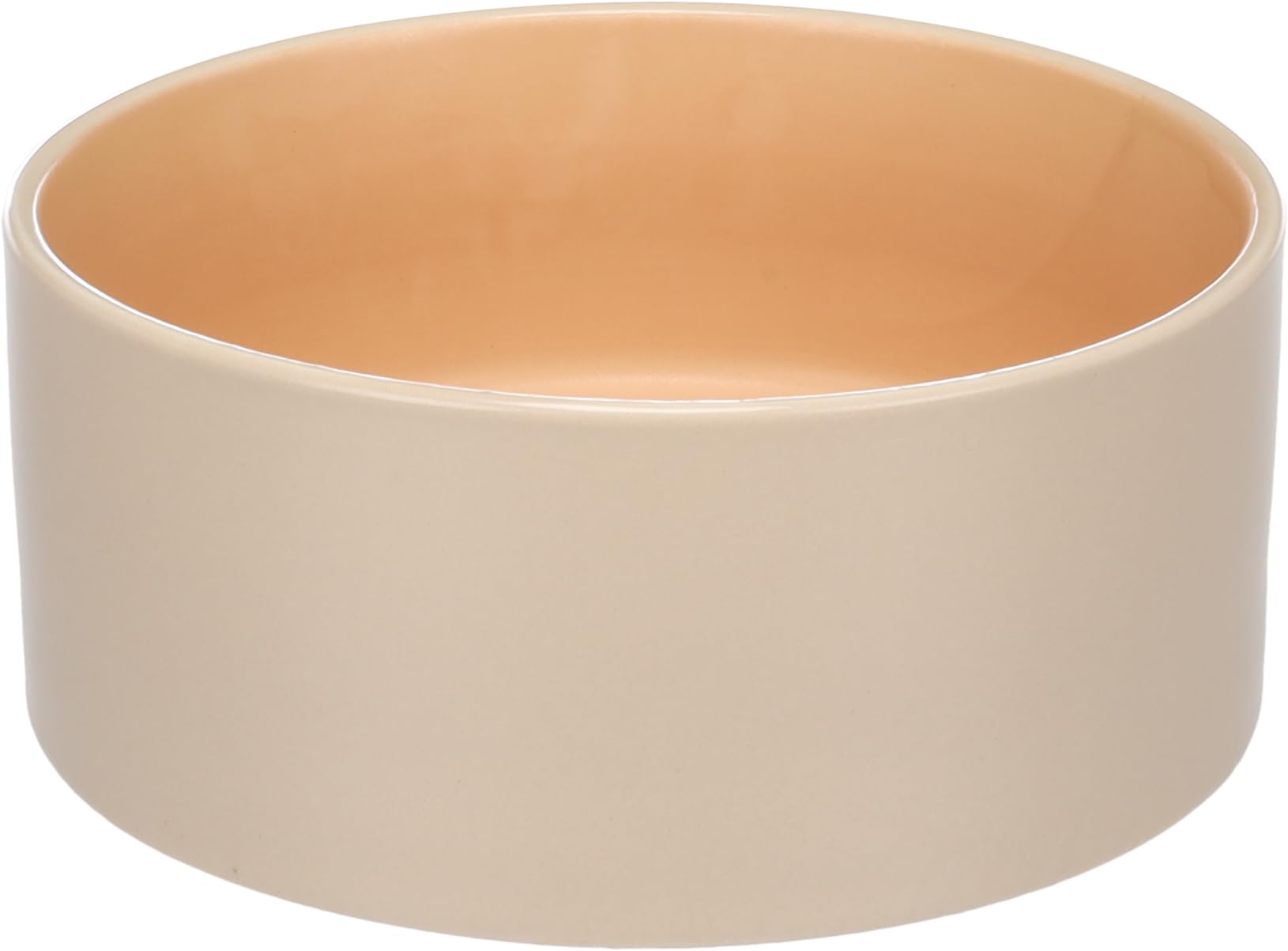 Flamingo Food and Water Bowl Anca Round Beige/Orange – 1.2L, Luxury in Ceramic, Strong and Durable, Beautiful Design