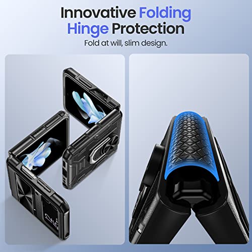 Image of VEGO for Galaxy Z Flip 4 Case with Slide Lens Cover Hinge Protection&Stand