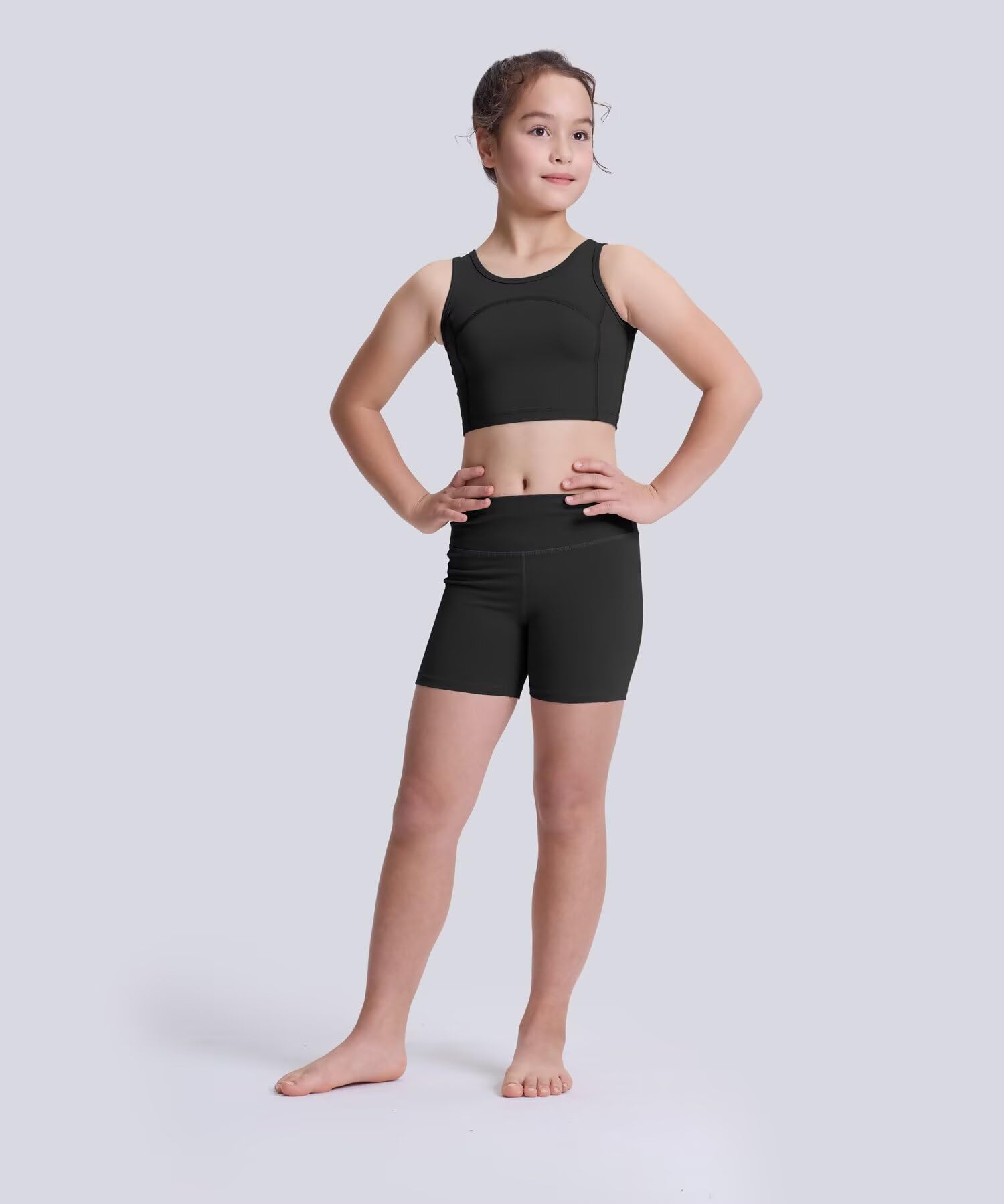 3er Pack 4in Mädchen Shorts – Stretch Kurze Leggings für Kinder, Elastische High-Waist Scrunch-Radlerhose für 6-16 Jahre