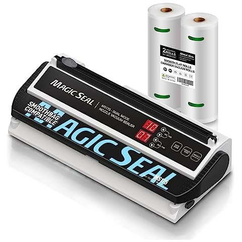 Magic Seal Vacuum Sealer + Smooth Chamber Vacuum Sealer Rolls (10''x50' -2 rolls) Cover
