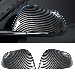 Model Y Side Mirror Cover, Mirror Cap 2 PCS Gloss Carbon Fiber Rearview Mirror Cover for Model Y (2021-2024)