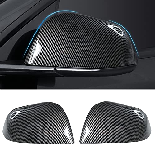 Model Y Side Mirror Cover, Mirror Cap 2 PCS Gloss Carbon Fiber Rearview Mirror Cover for Model Y (2021-2024)