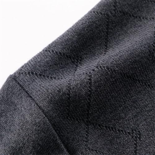 Men Long Sleeve Wool Sweater Solid Color V-Neck Plaids Vintage Casual Knit Top4