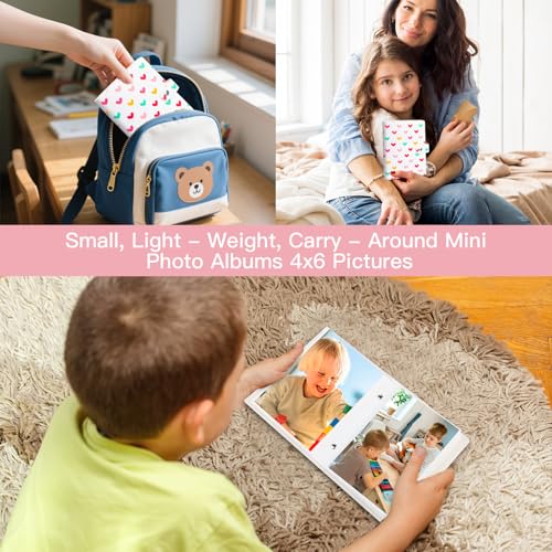 2 Pack Small Photo Albums 6x4 Slip In Hold Totally 52 Photos 10x15cm, Mini Flip Photo Album Little Portable Memory Book with Leather Cover for Baby Wedding Holiday Family Birthday Travel (White) - Image 6
