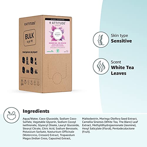 Attitude Body Wash, Ewg Verified, Plant- And Mineral-Based Ingredients, Vegan And Cruelty-Free Personal Care Products, White Tea Leaves, Bulk Refill, 67.6 Fl Oz #TOP6