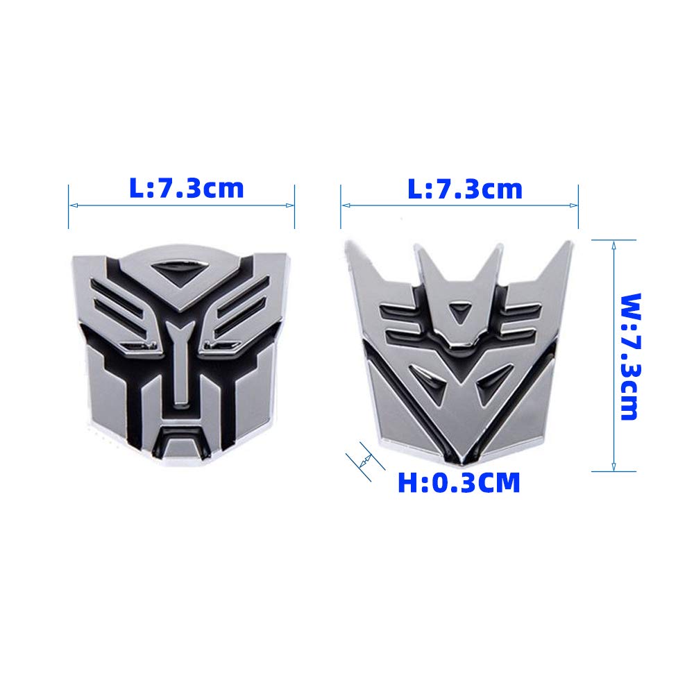 Emblema Adesivo 3D In Metallo Cromato Transformers Autobots, Per Auto, SUV, Logo Corsa, 9.4cm - Foto 2
