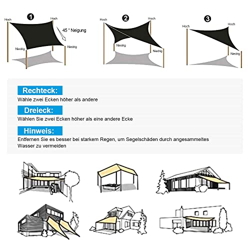 OKAWADACH Tenda a Vela Triangolo Poliestere Vela