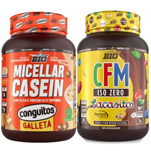 Pack Conguitos Galleta - Caseína micelar 1 kg+ Lacasitos - Aislado de proteína de suero 1 kg