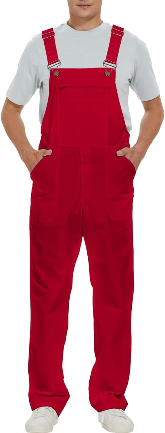 WORK IDEA Men's Bib Overalls Workwear Fashion Lightweight Jumpsuit with Pockets - Image 2