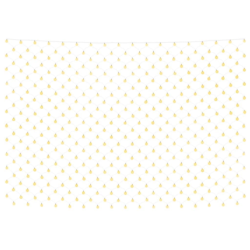 LED Lichternetz 3x2 m mit 204 LEDs Warmweiß für Innen und Außen, 8 Lichtmodi, wasserfeste Weihnachtsbeleuchtung mit 5 m Verlängerungskabel für Garten, Terrasse und Wohnzimmer