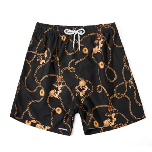 Men’s Swim Trunks Quick Dry Beach Shorts with Mesh Lining