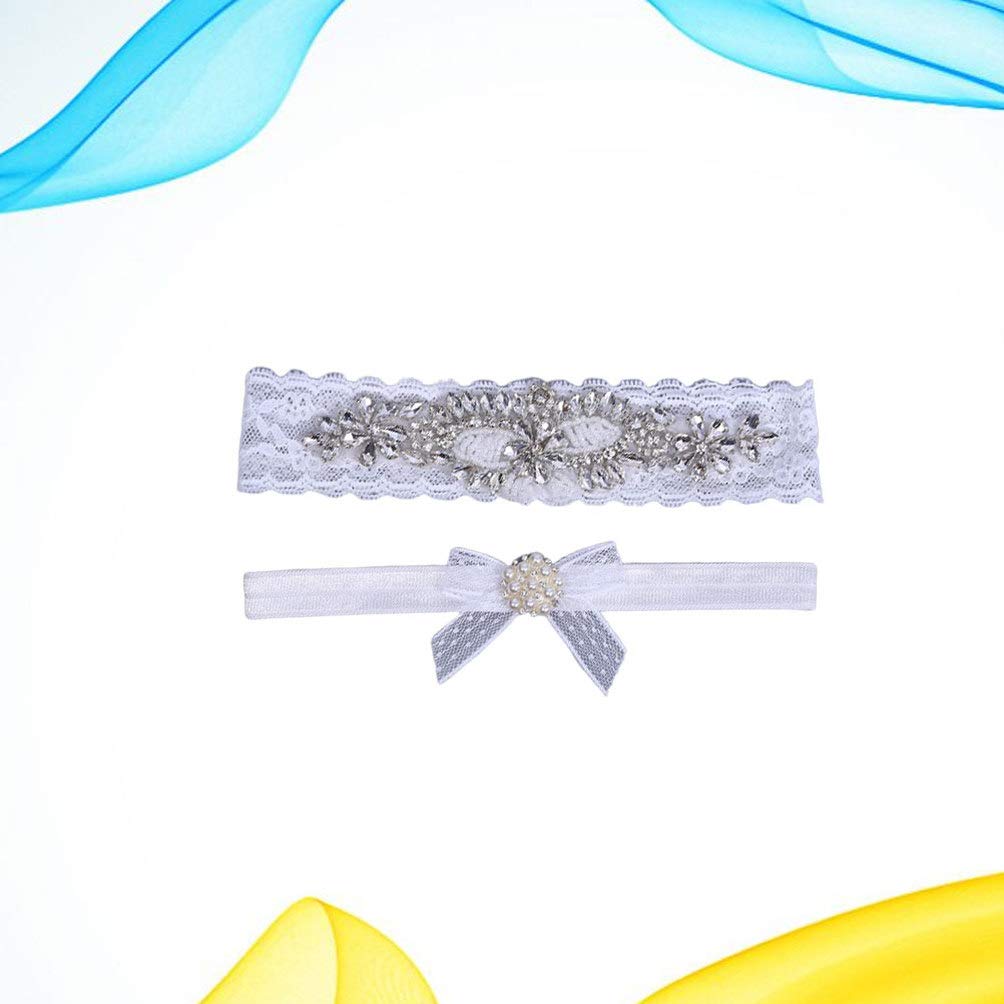 Pas 2 szt. Ślubne ślubne ozdoby do pończoch na nogę perła Rhinestone koronkowa panna młoda ozdoba na nogę pasy do pończoch dla dziewczynek kobiet Ladies