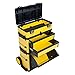Stackable Rolling Tool Box Organizer with Telescopic Comfort Grip Handle – Mobile Upright Rigid Tool Chest with Wheels and Drawers by Stalwart