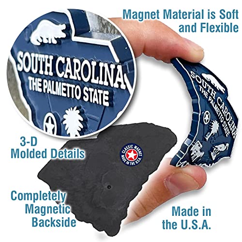 Imán decorativo South Carolina pequeño 2.3 x 1.9 pulgadas miniatura 3