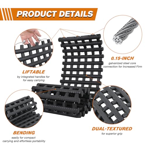 Image of Nilight Tire Traction Mats,7 Ton Heavy-Duty Recovery Tracks for Off-Road 4X4,SUV,Truck & Van in Snow,Mud,Ice & Sand,39 inchPortable Emergency Devices with Storage Bag (2 Pack)