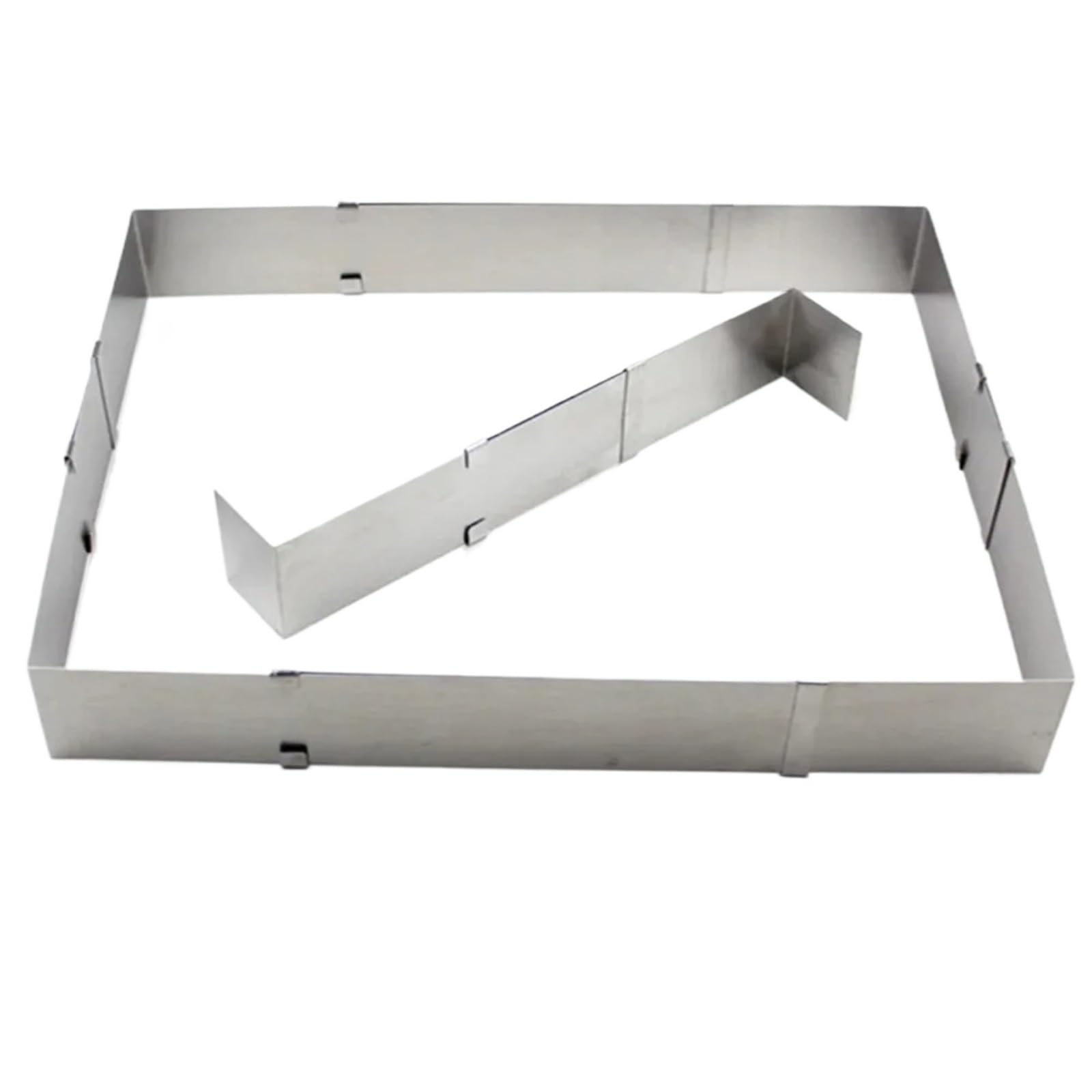 Verstellbare Kuchenringform aus Edelstahl, quadratisch, rechteckig, for Mousse-Backringe, Kuchenform für Torten Kuchen Schichttorten
