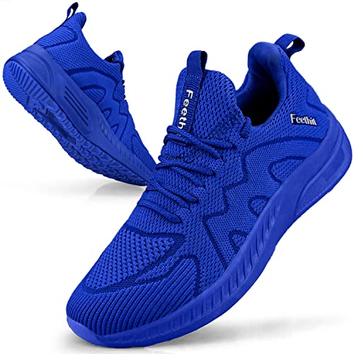 Feethit Laufschuhe Herren Schuhe Sportschuhe Sneaker Turnschuhe Herren Blau Tennis Fitness Freizeit Straßenlaufschuhe Jogging Walkingschuhe Leichtgewichts Atmungsaktiv Schlüpfen Schuhe 44 EU